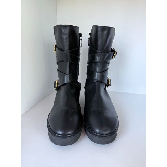 NWOB Stuart Weitzman Women's Luxering Belted Leather Bootie in Black Size 10 - Picture 7 of 15